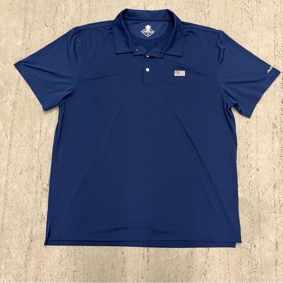 Chubbies Shirt Mens XXL Short Sleeve Polo Navy Blue American Flag 2XL - Picture 3 of 9